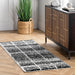 Black And White Striped Shag Area Rug 120x180 cm