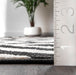 Black Chevron Stripes Area Rug 120x180 cm