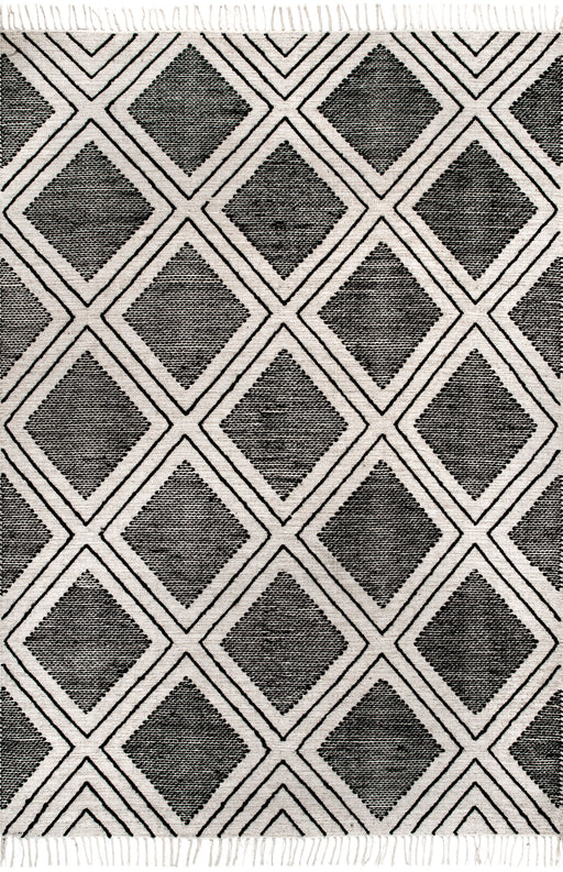 Black Diamond Pattern Area Rug 120cm x 180cm