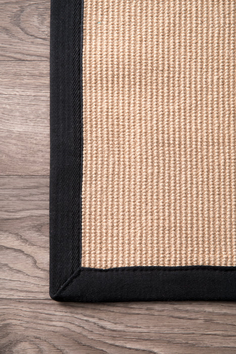 Black Jute Area Rug 100% Natural Fibers 90x150 cm