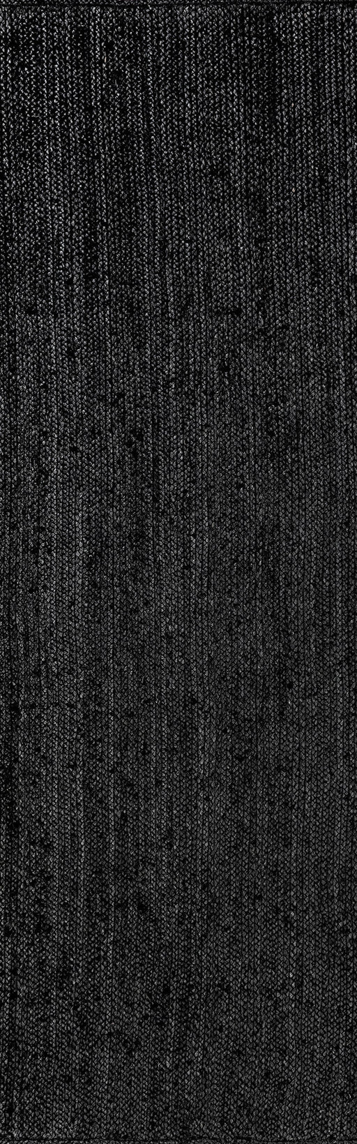 Black Jute Braided Area Rug 120 cm