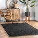 Black Leather Flatweave Area Rug 160x230 cm