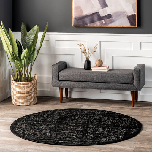 Black Rosette Area Rug 120x180 cm For Home Decor