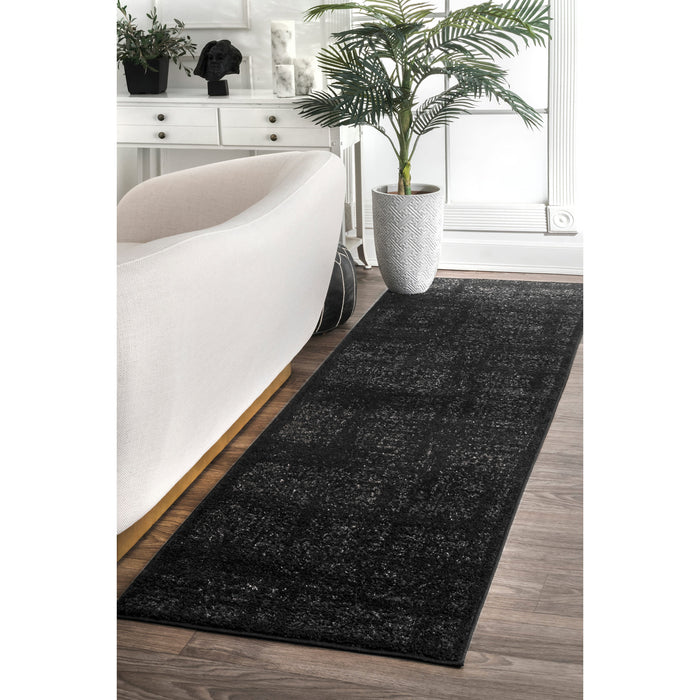 Alfombra del área de la roseta negra 80x150 cm Cubierta de piso duradera