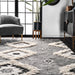 Black Shaggy Moroccan Lattice Fringe Wool Rug 120x180 cm