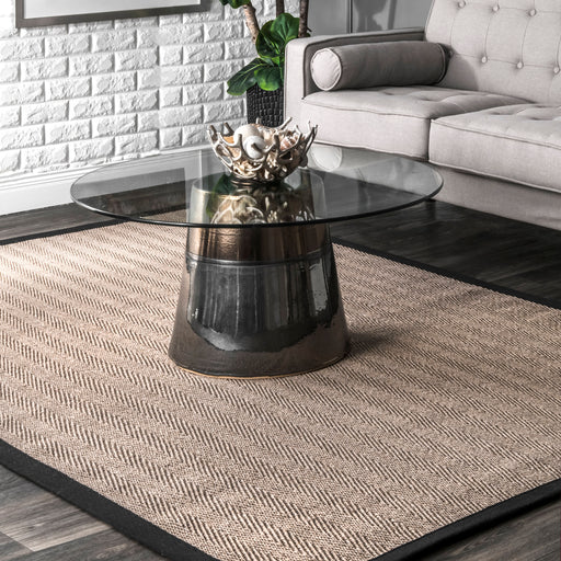 Black Sisal Area Rug 120x180 cm Durable Natural Fiber