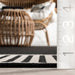 Black Striped Indoor Outdoor Flatweave Rug 150x240 cm