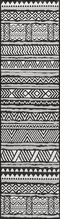 Black Striped Indoor Outdoor Rug 152 cm x 244 cm