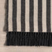 Black Striped Tasseled Wool Area Rug 152 cm x 244 cm