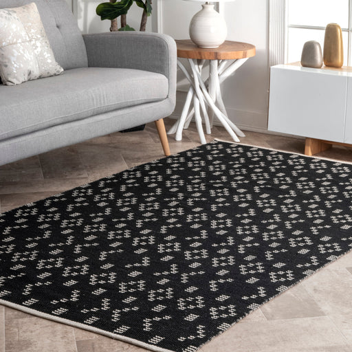 Black Tribal Area Rug 160x230 cm for Contemporary Spaces