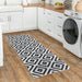 Black Washable Diamond Area Rug for Home Decor