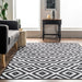 Black Washable Diamond Area Rug for Home Decor