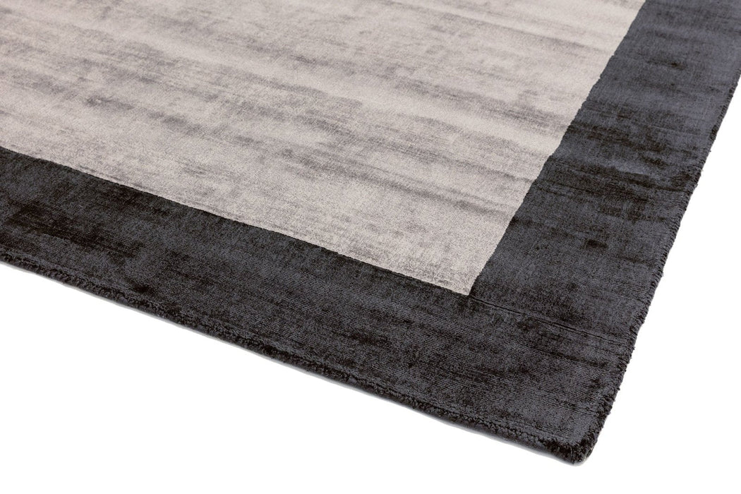 Blade Border Charcoal Silver Rug