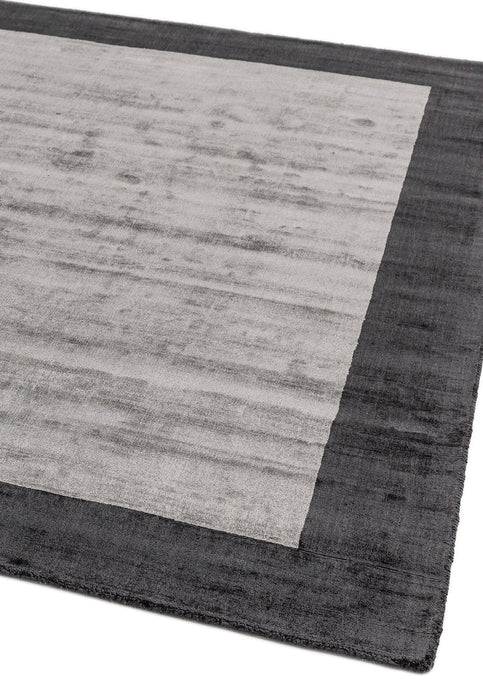 Blade Border Charcoal Silver Rug