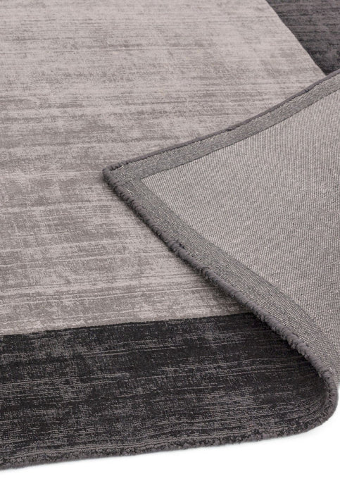 Blade Border Charcoal Silver Rug