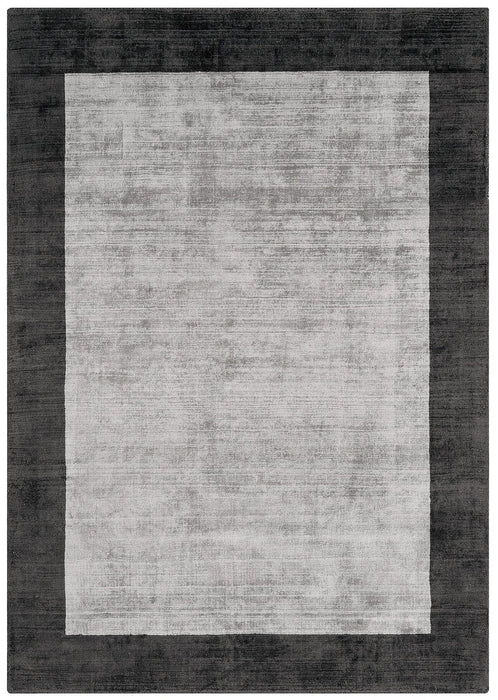 Blade Border Charcoal Silver Rug