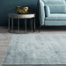 Blade Modern Plain Distressed Shimmer Hand-Woven Textured Silky Viscose Flatweave Airforce Blue Rug