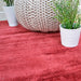 Blade Modern Plain Distressed Shimmer Hand-Woven Textured Silky Viscose Flatweave Berry Rug