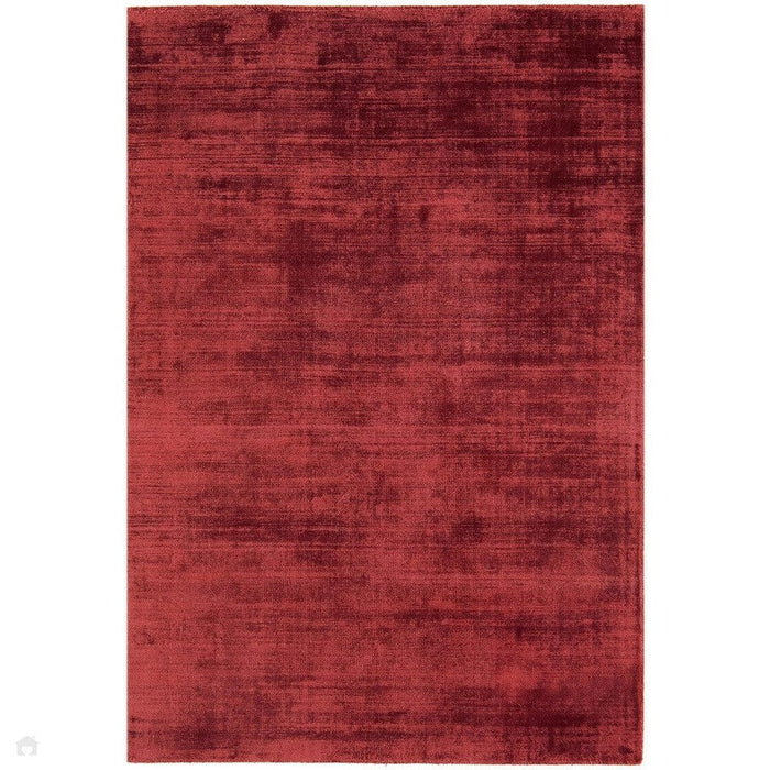 Blade Modern Plain Distressed Shimmer Hand-Woven Textured Silky Viscose Flatweave Berry Rug