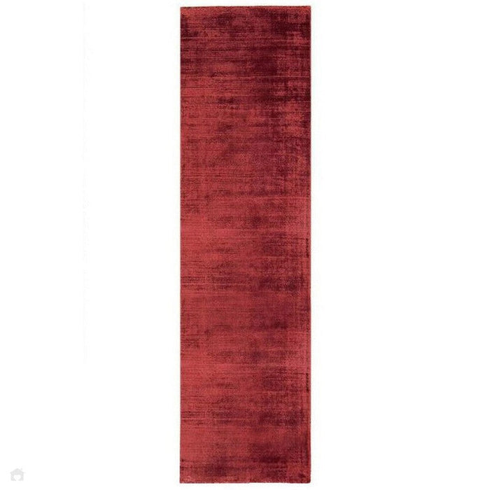 Blade Modern Plain Distressed Shimmer Hand-Woven Textured Silky Viscose Flatweave Berry Runner