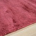 Blade Modern Plain Distressed Shimmer Hand-Woven Textured Silky Viscose Flatweave Berry Runner