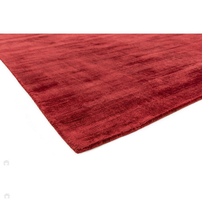 Blade Modern Plain Distressed Shimmer Hand-Woven Textured Silky Viscose Flatweave Berry Runner