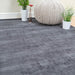 Blade Modern Plain Distressed Shimmer Hand-Woven Textured Silky Viscose Flatweave Charcoal Rug