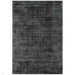 Blade Modern Plain Distressed Shimmer Hand-Woven Textured Silky Viscose Flatweave Charcoal Rug