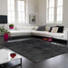 Blade Modern Plain Distressed Shimmer Hand-Woven Textured Silky Viscose Flatweave Charcoal Rug