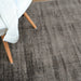 Blade Modern Plain Distressed Shimmer Hand-Woven Textured Silky Viscose Flatweave Chocolate Rug