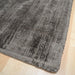 Blade Modern Plain Distressed Shimmer Hand-Woven Textured Silky Viscose Flatweave Chocolate Rug