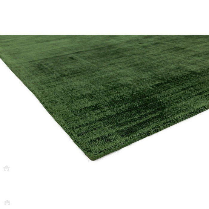 Blade Modern Plain Distressed Shimmer Hand-Woven Textured Silky Viscose Flatweave Green Rug