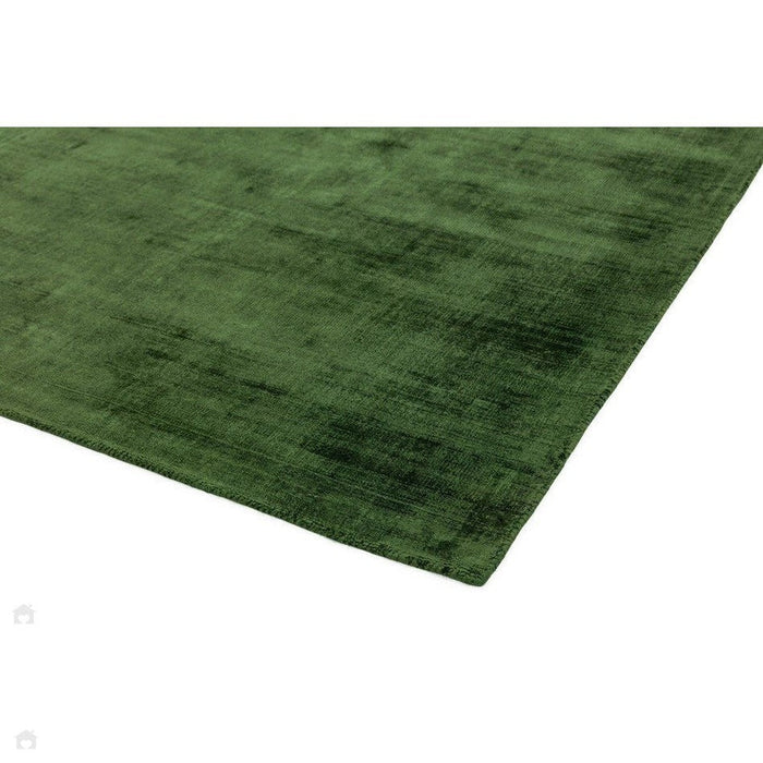 Blade Modern Plain Distressed Shimmer Hand-Woven Textured Silky Viscose Flatweave Green Rug