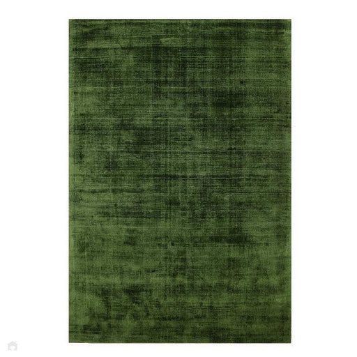 Blade Modern Plain Distressed Shimmer Hand-Woven Textured Silky Viscose Flatweave Green Rug