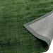 Blade Modern Plain Distressed Shimmer Hand-Woven Textured Silky Viscose Flatweave Green Runner