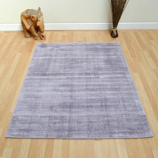 Blade Modern Plain Distressed Shimmer Hand-Woven Textured Silky Viscose Flatweave Heather Rug