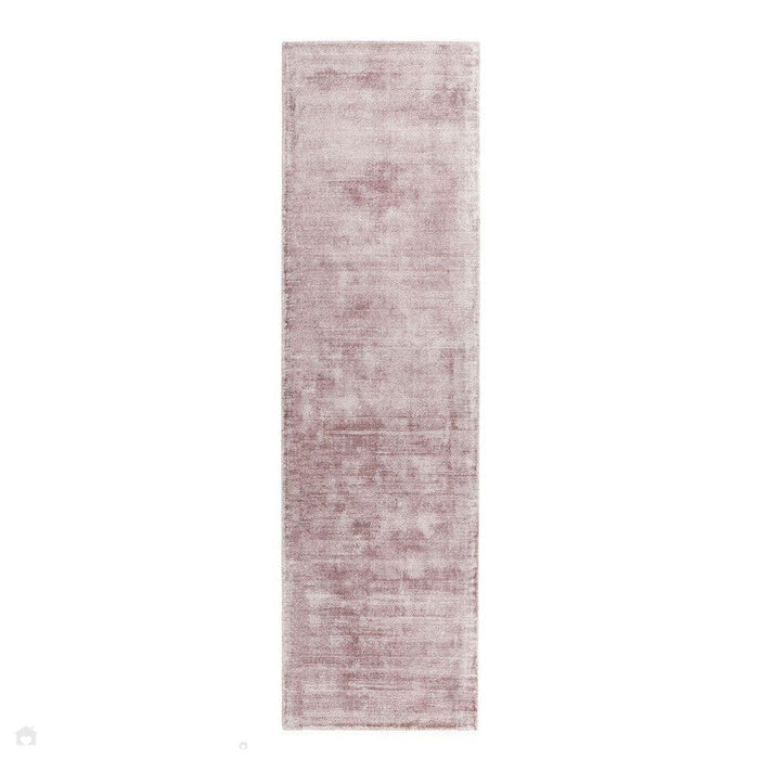 Blade Modern Plain Distressed Shimmer Hand-Woven Textured Silky Viscose Flatweave Heather Runner