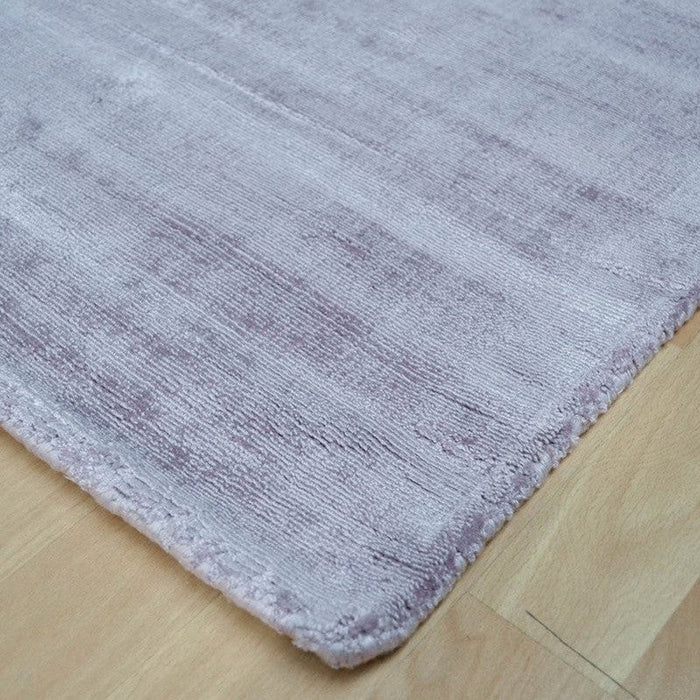 Blade Modern Plain Distressed Shimmer Hand-Woven Textured Silky Viscose Flatweave Heather Runner