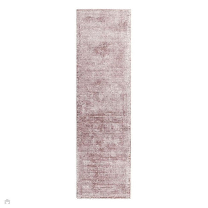 Blade Modern Plain Distressed Shimmer Hand-Woven Textured Silky Viscose Flatweave Heather Runner