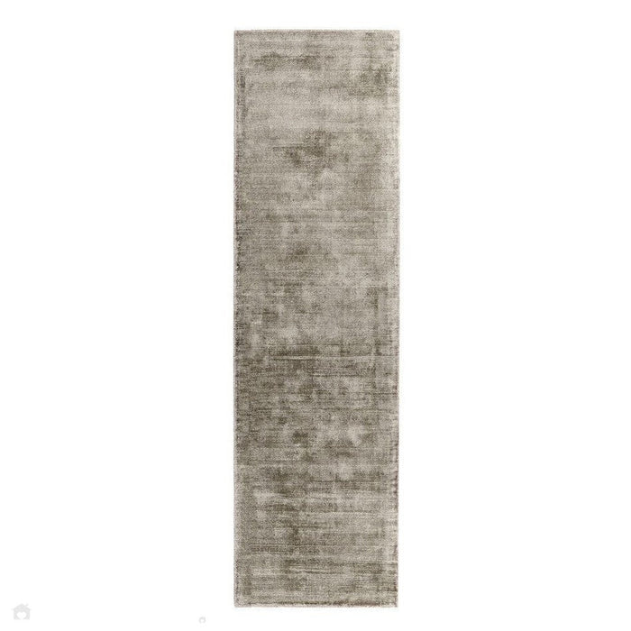 Blade Modern Plain Distressed Shimmer Hand-Woven Textured Silky Viscose Flatweave Moleskin Runner