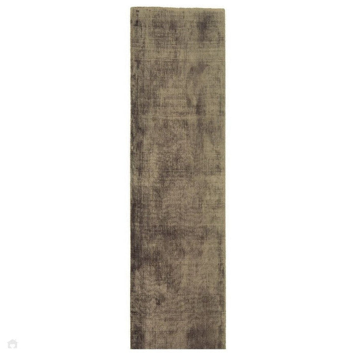 Blade Modern Plain Distressed Shimmer Hand-Woven Textured Silky Viscose Flatweave Moleskin Runner