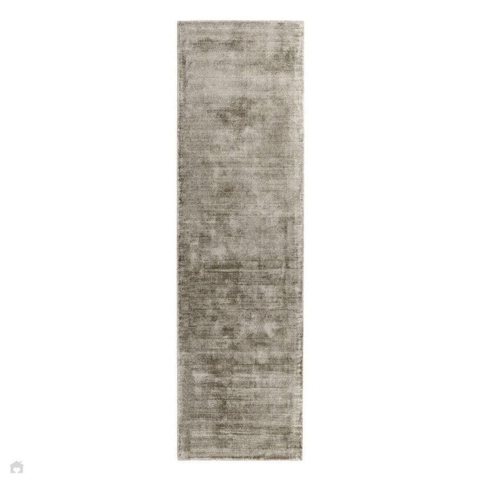 Blade Modern Plain Distressed Shimmer Hand-Woven Textured Silky Viscose Flatweave Moleskin Runner