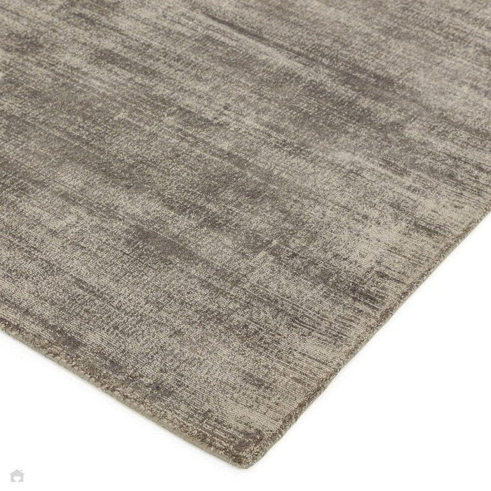 Blade Modern Plain Distressed Shimmer Hand-Woven Textured Silky Viscose Flatweave Moleskin Runner