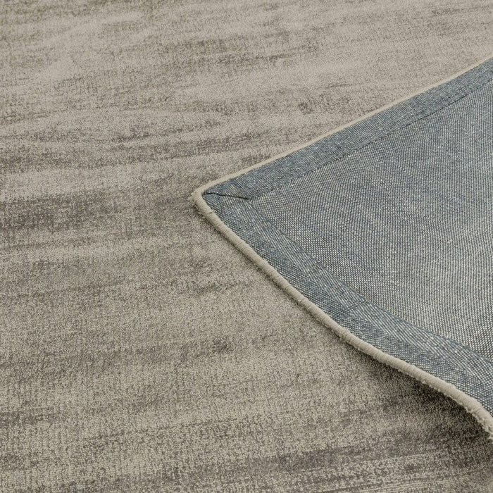 Blade Modern Plain Distressed Shimmer Hand-Woven Textured Silky Viscose Flatweave Moleskin Runner