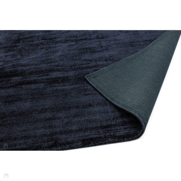 Blade Modern Plain Distressed Shimmer Hand-Woven Textured Silky Viscose Flatweave Navy Rug