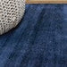 Blade Modern Plain Distressed Shimmer Hand-Woven Textured Silky Viscose Flatweave Navy Rug