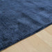 Blade Modern Plain Distressed Shimmer Hand-Woven Textured Silky Viscose Flatweave Navy Runner