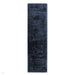 Blade Modern Plain Distressed Shimmer Hand-Woven Textured Silky Viscose Flatweave Navy Runner