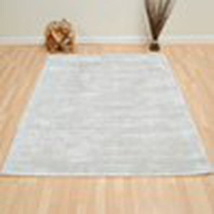 Blade Modern Plain Distressed Shimmer Hand-Woven Textured Silky Viscose Flatweave Putty Rug