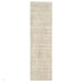 Blade Modern Plain Distressed Shimmer Hand-Woven Textured Silky Viscose Flatweave Putty Runner